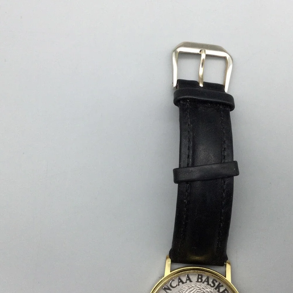 Vintage 1998 NCAA Basketball Mens Watch 33mm Silver Dial Leather New Battery